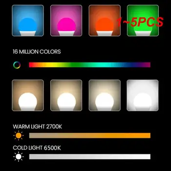 1~5DB Tuya Intelligens Lámpa E27 LED Izzó RGB+WW+CW Szabályozható az Intelligens Élet hangvezérlés Működik Alexa Haza
