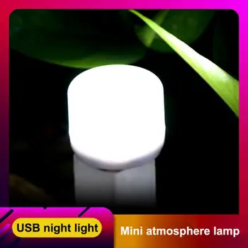 Hordozható 6Colors USB LED Kerek Lámpa Mini Éjszakai Fény Számítógép Mobile Power Kis Lámpa Nappali, Hálószoba Éjjeli Fürdőszoba